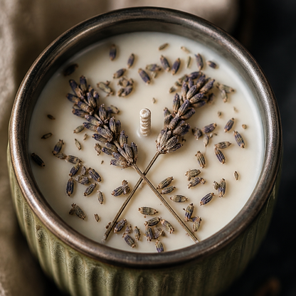Lavender Protection / Peace Candle close-up detail